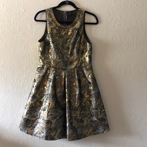 Metallic Skater Dress